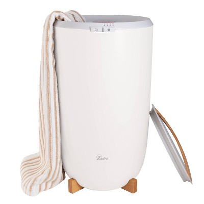 Serenelife Large Bucket Towel Warmer, White & Bamboo : Target