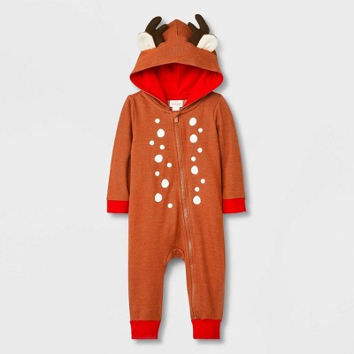 Image of Baby Reindeer Romper - Cat & Jack™ Orange 0-3M