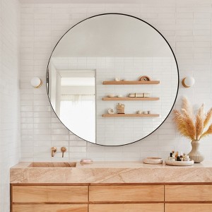 TEHOME Yolanta Circular Round Stainless Steel Framed Wall Mounted Bathroom Vanity Mirror - 1 of 4