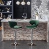 Counter Barstools Set of 2, Swivel Bar Stools Adjustable Height with Chrome Base for Kitchen, Pub - 3 of 4
