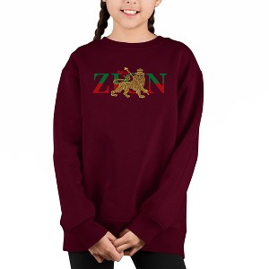 LA Pop Art Zion - One Love - Girl's Word Art Crewneck Sweatshirt - 1 of 3