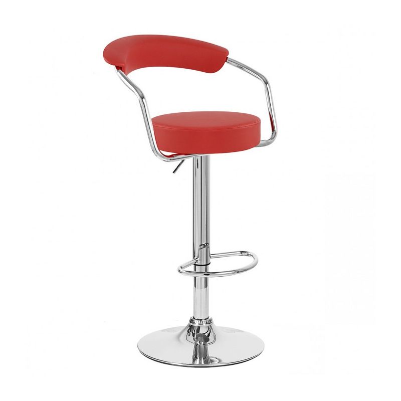 Modern Home Zool Contemporary Adjustable Faux Leather Barstool, 1 of 4