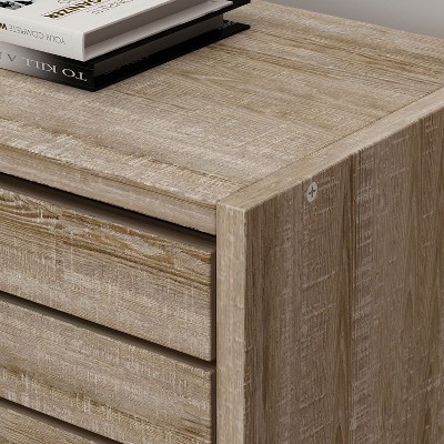 Natural Wood Shoe Storage Cabinet with Louver Doors and Flip Drawers