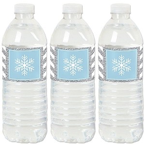 Big Dot of Happiness Winter Wonderland - Snowflake Holiday Party and Winter Wedding Water Bottle Sticker Labels - Set of 20 - 1 of 4