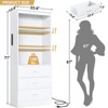Aheaplus 6-Tier Tall Cabinet with USB Ports and Outlets, Storage Cabinet with Drawers and Open Shelves - 3 of 4