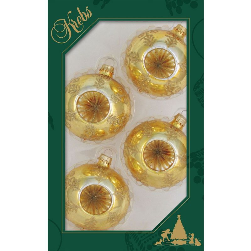 Glass Christmas Tree Ornaments - 67mm/2.625" [4 Pieces] Decorated Balls from Christmas by Krebs Seamless Hanging Holiday Decor, 1 of 5