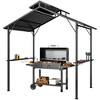 Outsunny 8 x 5ft Hardtop Grill Gazebo, Outdoor BBQ Gazebo with Double Metal Roof, 2 Side Shelves and 10 Hooks for Patio Backyard Lawn Deck - image 4 of 4