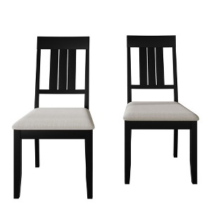ChaletPosh Wooden Dining Chair With Warm Grey Cover (Set of 2) - 1 of 4
