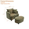 Chenille Accent Chair with Storage Ottoman, Upholstered Armchair Reaging Chair Barrel Chair - ModernLuxe - 3 of 4