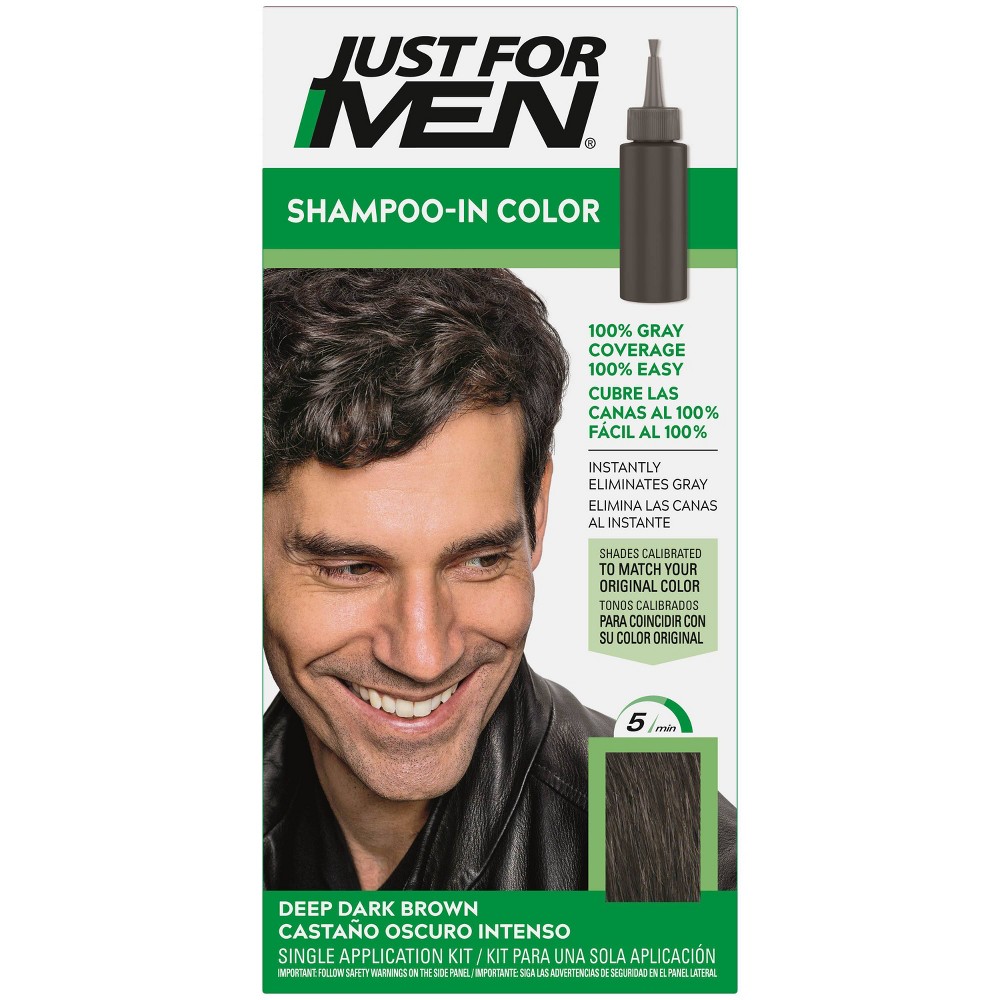Photos - Hair Dye Just For Men Shampoo-In Color Gray Hair Coloring for Men - H-46 - Deep Dar
