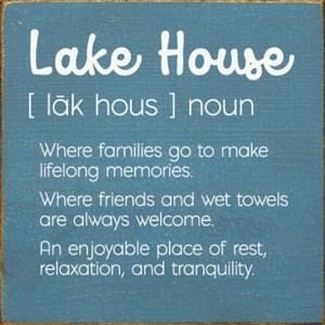 Slickblue Lake House Wood Wall Sign – Rustic 7x7 Décor – Family, Friends & Relaxation Quote, Color Options - 1 of 3