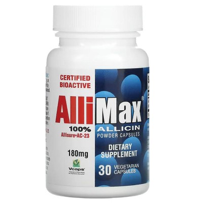Allimax 100% Allicin 180 mg 30 Veg Capsules.