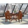 5-Piece Mahogany Finish Solid Wood Top Dining table with 4-Chairs with Drop Leaf - 2 of 4