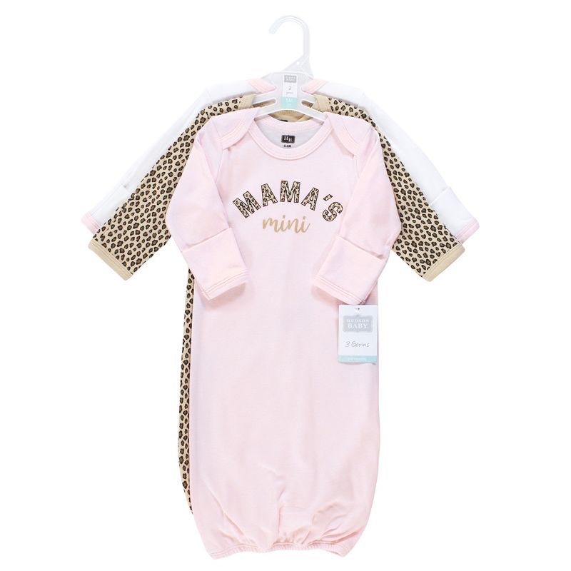 Hudson Baby Infant Girl Cotton Gowns, Leopard Mamas Mini, 3 of 7
