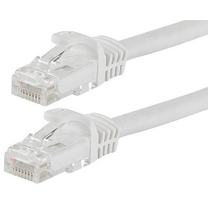 Monoprice Cat6 Ethernet Patch Cable - 1 Feet - White | Network Internet Cord - RJ45, Stranded, 550Mhz, UTP, Pure Bare Copper Wire, 24AWG - Flexboot - 1 of 4