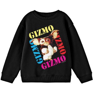 Gremlins Gizmo With Multicolor Names Youth Black Crew Neck Sweatshirt - 1 of 1