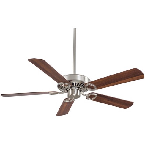 Minkaaire Ultra Max 5 Blade 54 Ceiling Fan Brushed Nickel With Walnut Blades