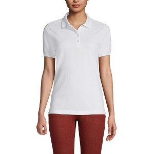 Lands' End School Uniform Women's Banded Short Sleeve Fem Fit Mesh Polo - 1 of 2