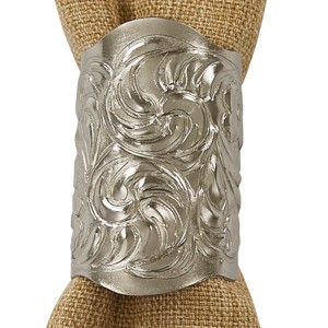 Park Designs Silver Latigo Napkin Ring Set of 4 - 1 of 3