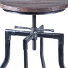 Eagleswood Adjustable Industrial Barstool Gray/Pine - Armen Living: Swivel, Pine Wood Seat, Metal Frame - 3 of 4