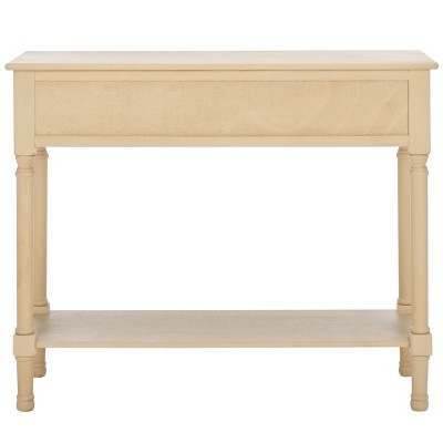 Natural Wood and Metal 2-Drawer Console Table