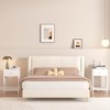 Modern White Nightstand with Drawer and Open Shelf,Scalloped Edge Bedside Table for Bedroom - 4 of 4
