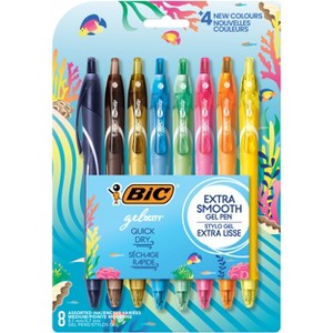 BiC Gelocity 8pk Quick Dry Gel Pen Multicolored Ink Ocean Theme: 0.7mm Point, Art & Stationery, Office Supplies - 1 of 4