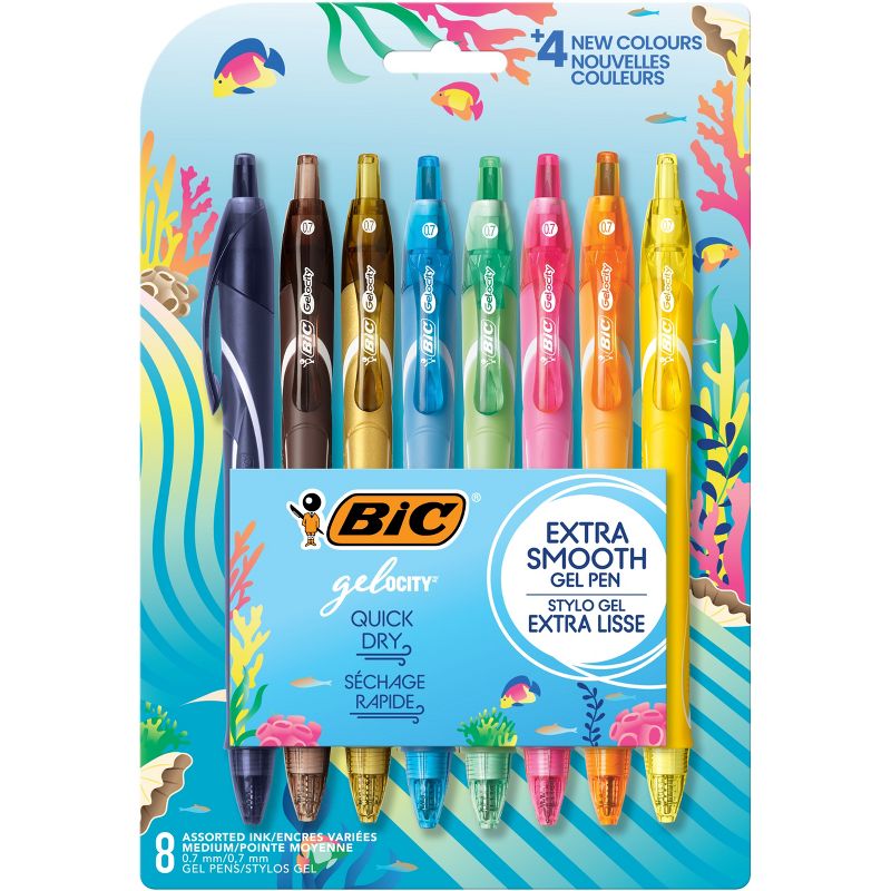 BiC Gelocity 8pk Quick Dry Gel Pen Multicolored Ink Ocean Theme, 1 of 8