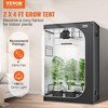 VEVOR Grow Tent, High Reflective 2000D Hydroponic Indoor Plant Growing System with Observation Window, Tool Bag, Floor Tray, 4x2’, Black/Gray - 3 of 4
