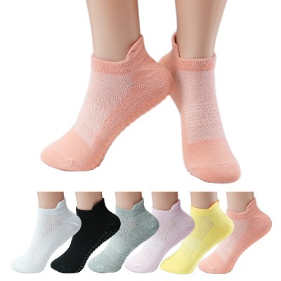 Boersma 6 Pairs Women’s Pilates & Everyday Cotton Socks – Thin Breathable Above-Ankle Crew Bootie Socks, Multi-Color Pack for Yoga, Barre, Daily Wear