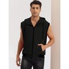 Lars Amadeus Men's Zip Up Sleeveless Drawstring Hooded Vest - image 2 of 4