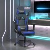 vidaXL Gaming Chair with Footrest, Black and Blue, Faux Leather - 2 of 4