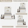Bed Frame with Storage Headboard, Kids Bed Frame with 2 Drawers, Boucle Upholstered Platform Bed with Bookcase, No Box Spring Needed, Easy Assembly - 4 of 4