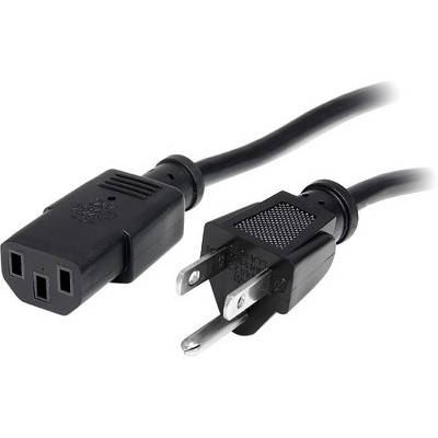  StarTech.com 12 ft Standard Computer Power Cord - NEMA5-15P to C13 - 12ft - NEMA 5-15P - IEC 60320 C13 125V AC - 10A - Black 