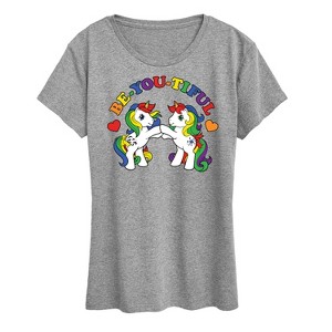 Women's My Little Pony Be You Beautiful Short Sleeve Graphic T-Shirt - Heather Grey - Large - 1 of 4