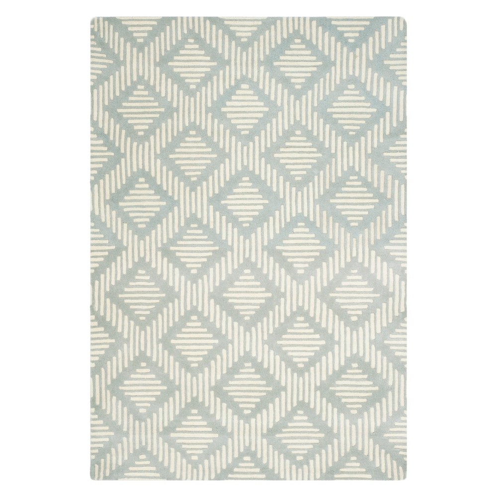 5'x8' Geometric Tufted Area Rug Gray/Ivory - Safavieh