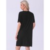 cheibear Women's Ruffled Short Sleeve Bow-Knot Soft Short Nightgowns - 4 of 4