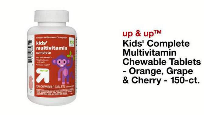 Kids&#39; Complete Multivitamin Chewable Tablets - Orange, Grape &#38; Cherry - 150ct - up &#38; up&#8482;, 2 of 7, play video