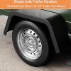 Heavy Duty Trailer Fenders 2-Pack - 14 Gauge Steel Universal Fit for Single Axle Boat Trailers with 14"-16" Tires - 2 of 4