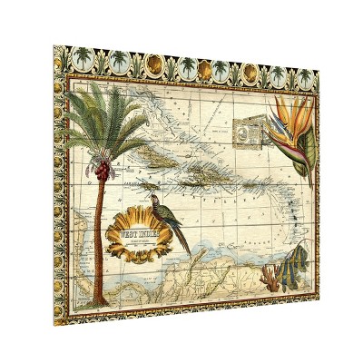 Vision Studio 'Tropical Map Of West Indies' Canvas Art