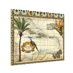 Vision Studio 'Tropical Map Of West Indies' Canvas Art - 1 of 4