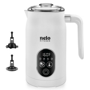 NELO Electric Milk Frother, 4 In 1 Digital, Steamer with Real-Time Temperature Control, Automatic Frother for Coffee,BPA Free Stainless Steel, White - 1 of 4