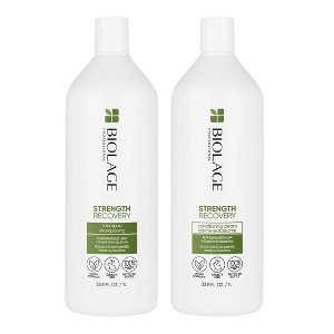 Matrix Biolage Strength Recovery SHAMPOO & CONDITIONER (33.8 oz XXL LITER) | Cleanses & Strengthens Hair - (DUO SET KIT) - 1 of 4