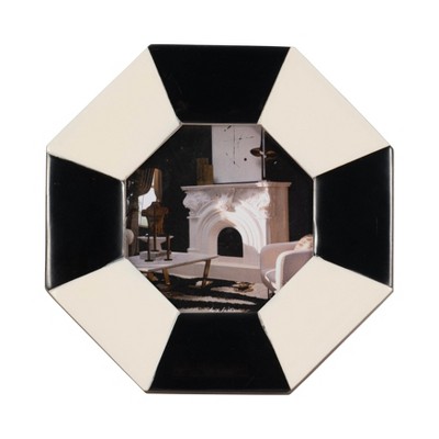 Sagebrook Home Contemporary Octagonal Picture Frame - Geometric Design - MDF & Resin - Glass Cover - Home & Office Decor - Black & White