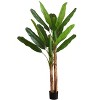 Sapphtopaz Artificial Banana Trees with Pot, Real Touch Artificial Tree with Natural Wood Trunk, Home Decor for Office Foyer Porch - 2 of 4