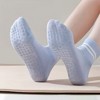 Anna-Kaci Women's 3-Pack Ankle Socks with Rubber Grips and Striped Ribbed Cuffs Soft Non-Slip Sporty Style - 2 of 4