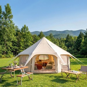 600D Oxford Bell Tent 14.8ft with Stove Jack, Large Wall Tent 9.2