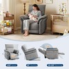 Power Recliner Swivel Rocker: 270° Glider, USB Port, PU Leather, Double Armrests - for Living Room & Nursery - 4 of 4