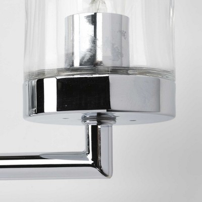 Polished Chrome 4-Light Bath Vanity with Clear Glass Shades