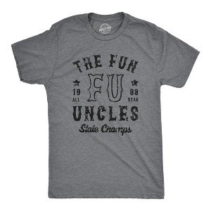Mens The Fun Uncles State Champs T Shirt Funny Cool Uncle Champion Tee For Guys - Crazy Dog Men's T Shirt - 1 of 4